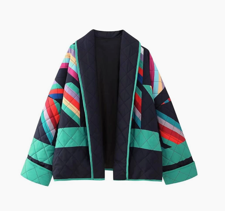 Chic Oversized Retro Quilted Jacket