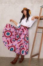 Pleated Star Quilt Midi Skirt by by Bethany Yellowtail