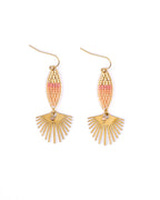 Beaded Handwoven Cotton Candy Dangle Earrings by Mayana