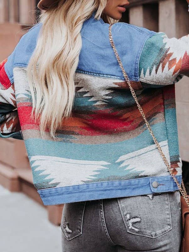 Patchwork Cropped Denim Jacket