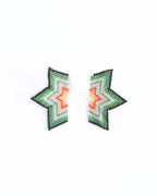 Beaded Handwoven Medium Half Star Earrings by Mayana