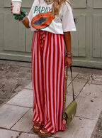 Boho Beach Vertical Stripe Pants