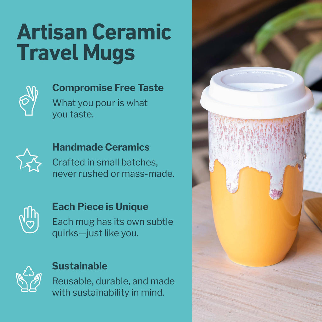 Grapefruit Ceramic Travel Mug by Nova Ceramics Travel Mugs