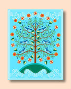 Cherokee Tree of Life Matted Print by Fourth World Design