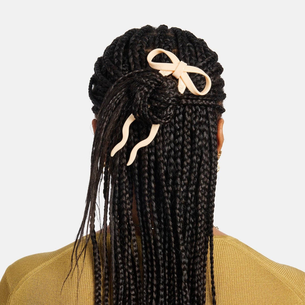 Bow Hairpin in Large Cream by CHUNKS