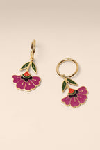 Floral Bloom Huggie Charm Hoops by Bethany Yellowtail