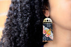 Beaded Handwoven Moonlit Moth Fringe Earrings by Mayana