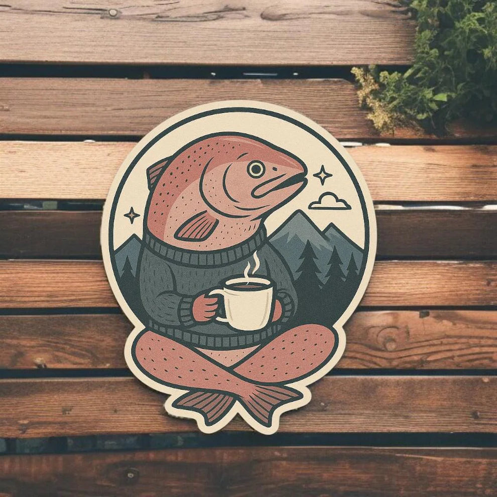 SALMON COFFEE | Vinyl Sticker by Sadie J & Co