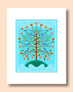 Cherokee Tree of Life Matted Print by Fourth World Design