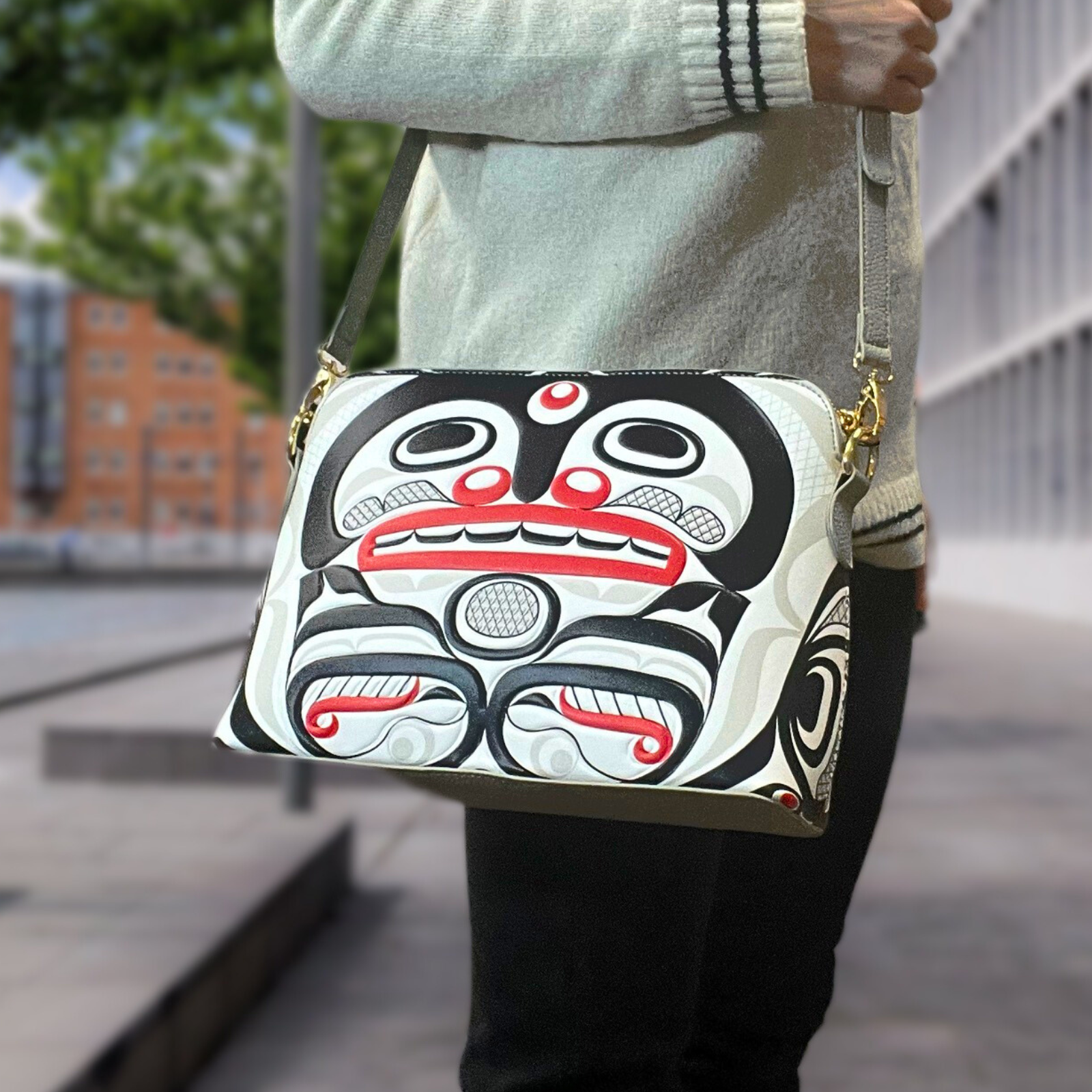 Original Indigenous Design: Killer Whale Shoulder Bag by Made by Humans