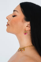 Floral Bloom Huggie Charm Hoops by Bethany Yellowtail