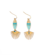 Beaded Handwoven Cotton Candy Dangle Earrings by Mayana