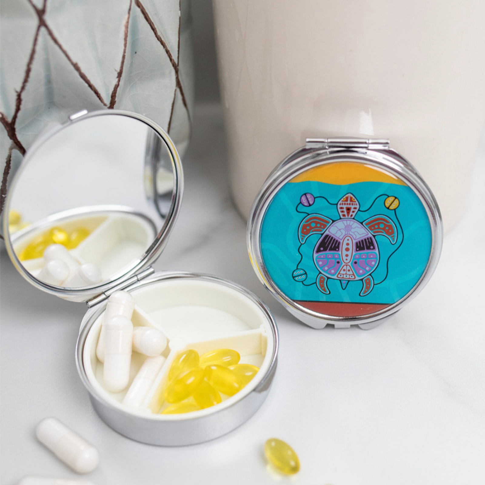 Pill Boxes with Contemporary Indigenous Design