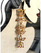 Tulip Floral Powwow XL earrings by Yazzie Smallwood