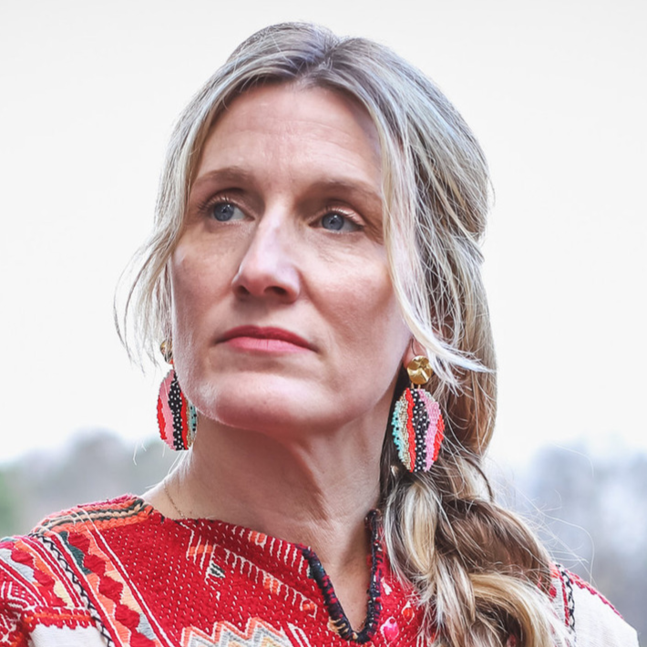 Beaded Handwoven Organic Oval Drop Earrings by Mayana