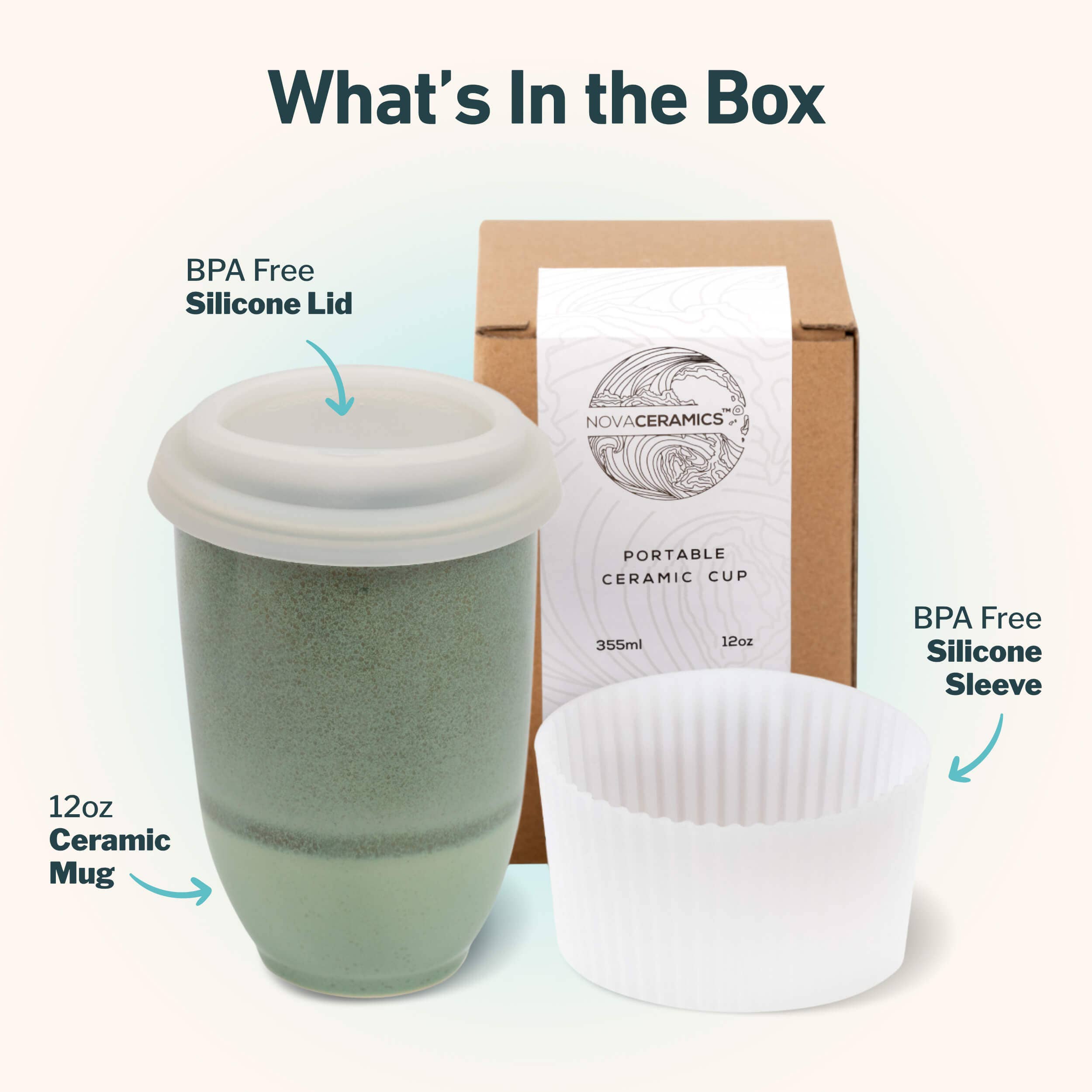 Emerald Ceramic Travel Mug by Nova Ceramics Travel Mugs