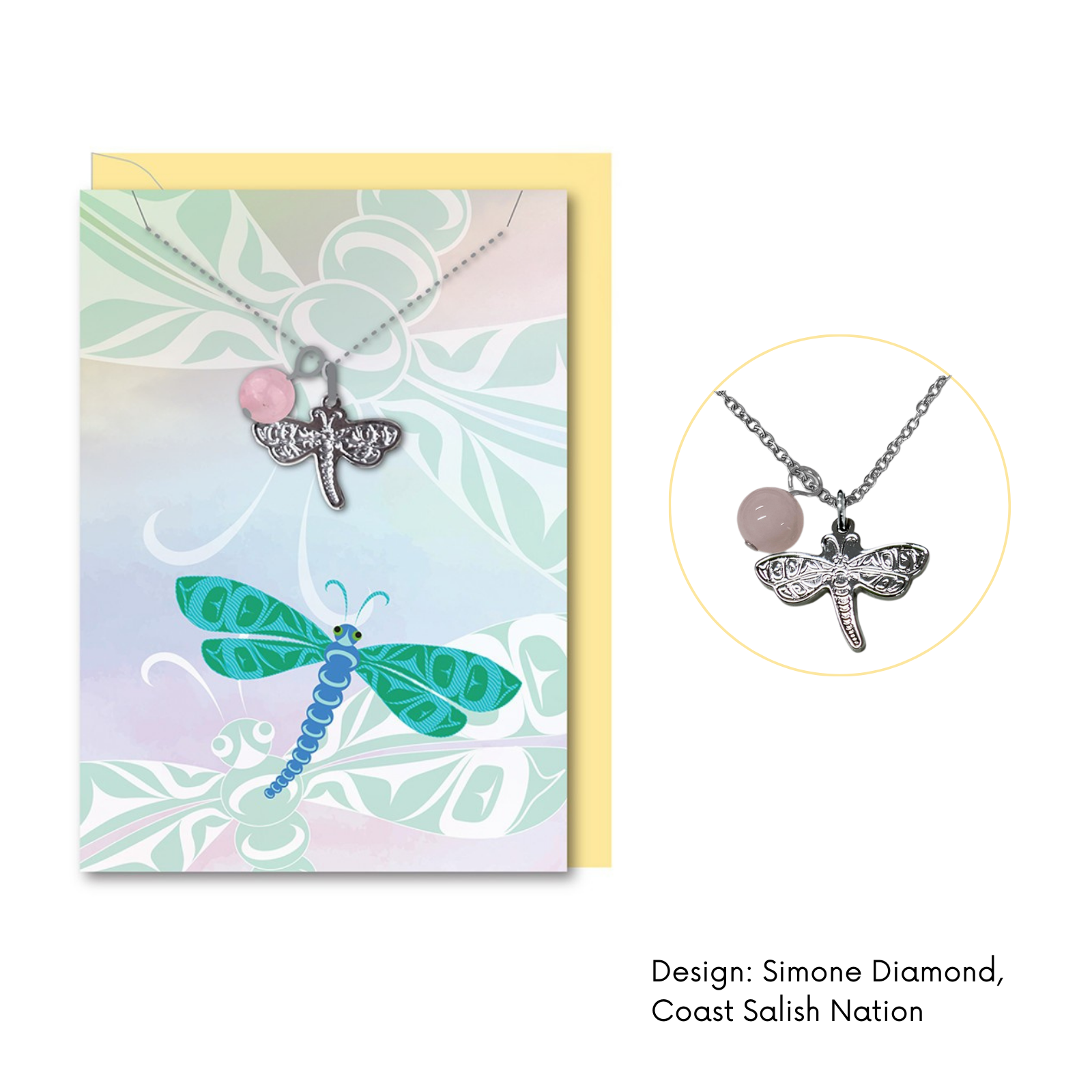 Healing Necklace w/ Contemporary Indigenous Design: Hummingbird by Made by Humans