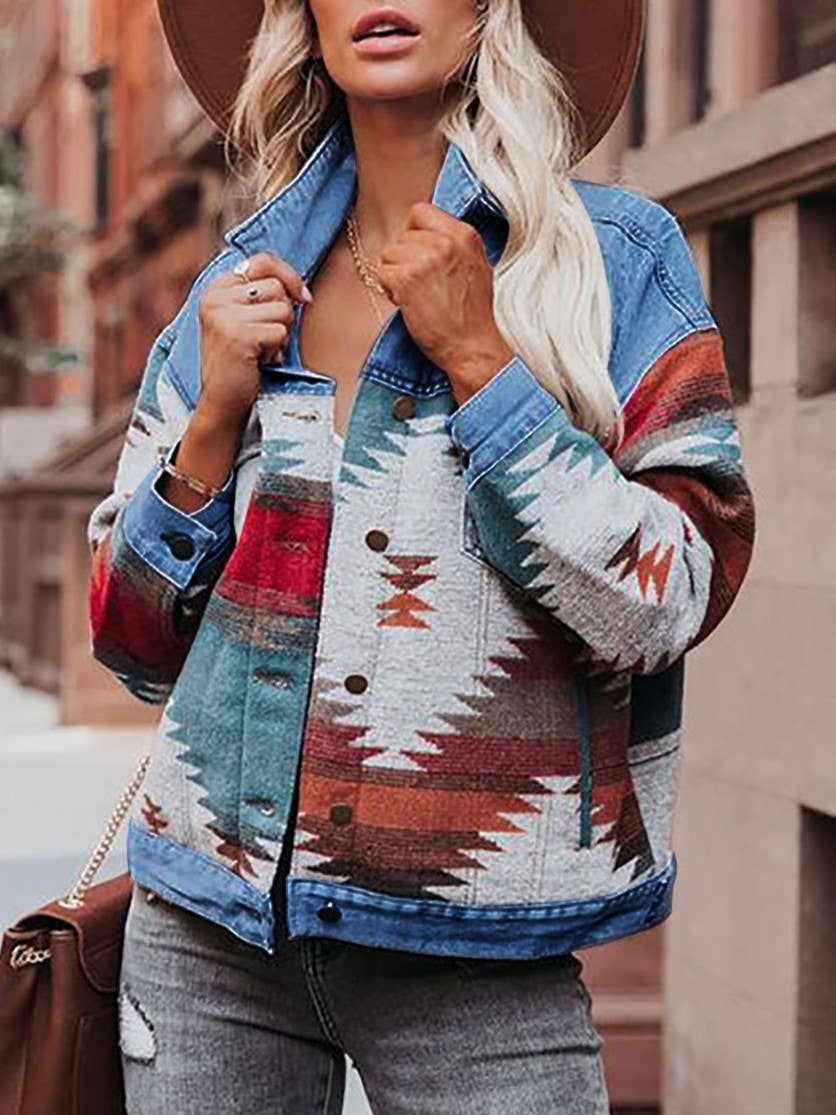 Patchwork Cropped Denim Jacket