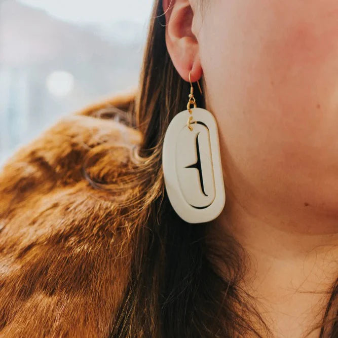 Large Ovoid Earrings by Copper Canoe Woman