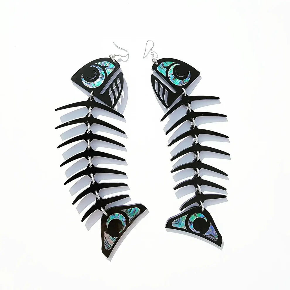 Large Salmon Earrings by Copper Canoe Woman