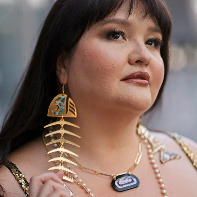 Large Salmon Earrings by Copper Canoe Woman
