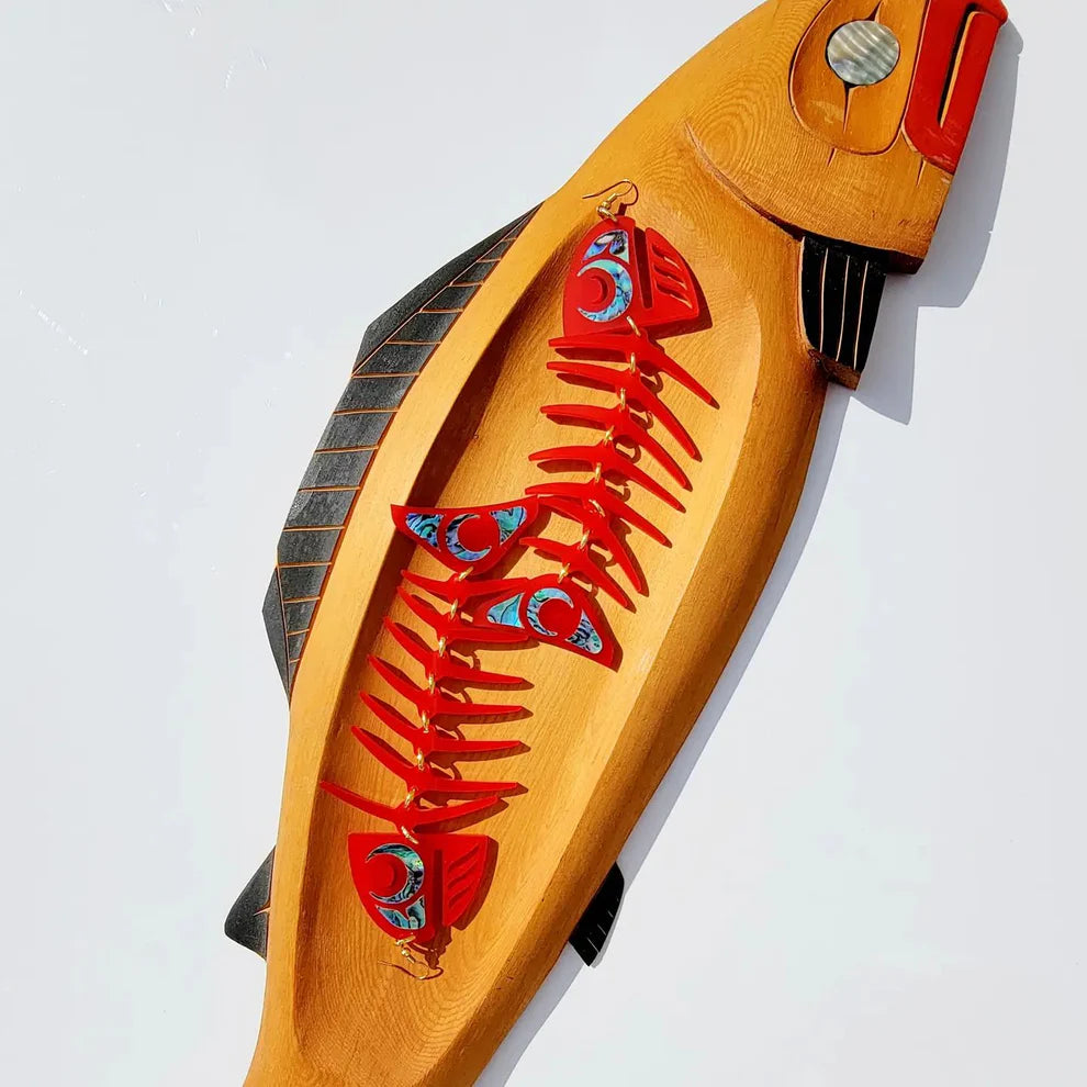 Large Salmon Earrings by Copper Canoe Woman